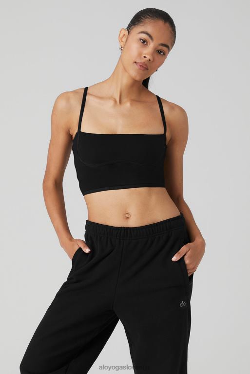 ženske Airbrush poenostavljen brezrokavnik Alo Yoga oblačila Črna X862Z466