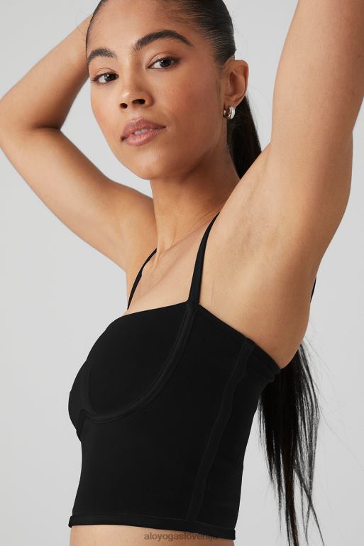 ženske Airbrush poenostavljen brezrokavnik Alo Yoga oblačila Črna X862Z466