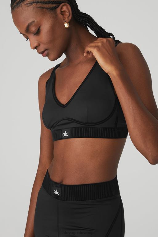 ženske airlift line up nedrček Alo Yoga oblačila Črna X862Z513