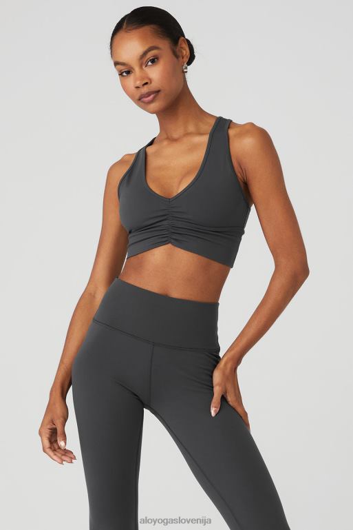 ženske divji nedrček Alo Yoga oblačila antracit X862Z479