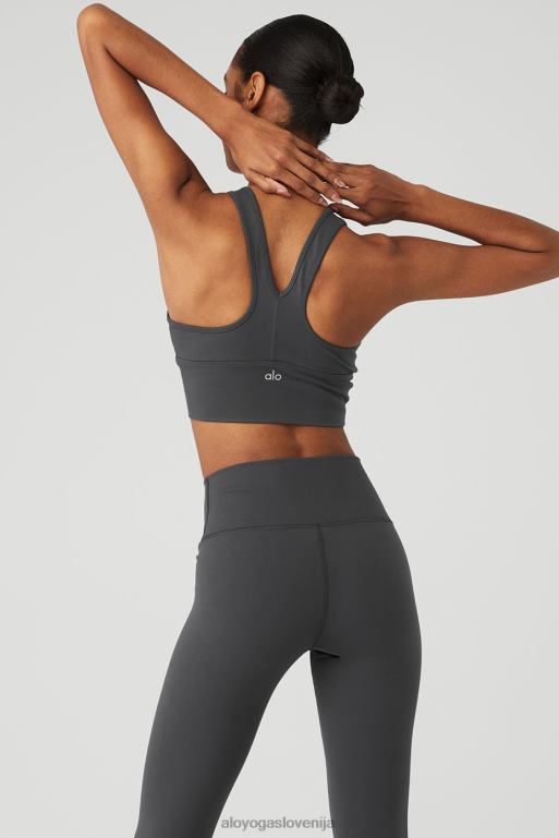 ženske divji nedrček Alo Yoga oblačila antracit X862Z479