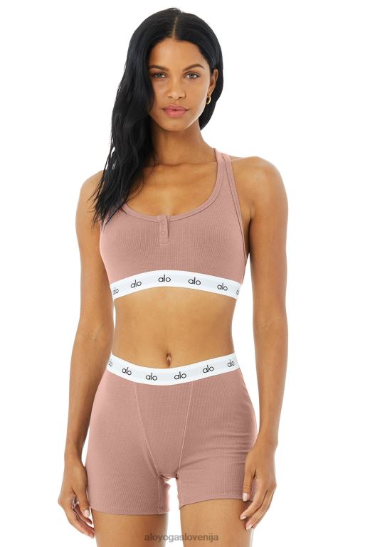 ženske icon rebrasti nedrček na pašček Alo Yoga oblačila dimljeni kremen X862Z597