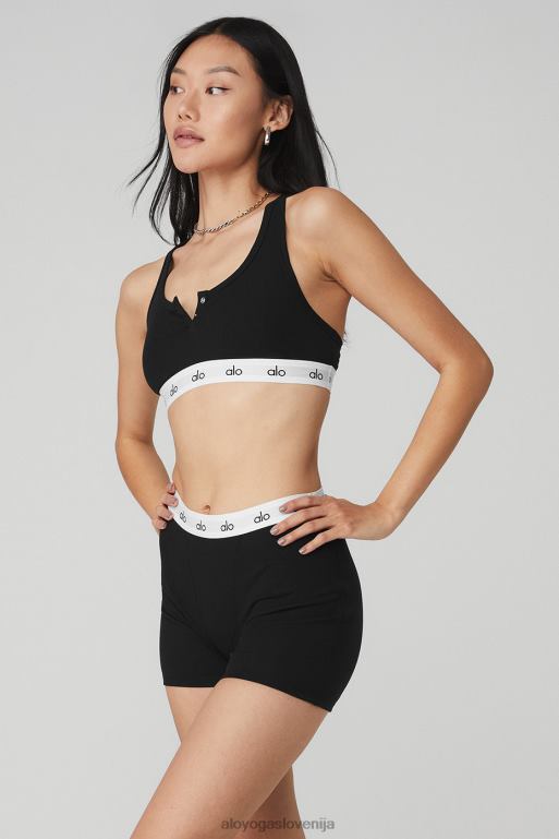 ženske icon rebrasti nedrček na pašček Alo Yoga oblačila Črna X862Z595