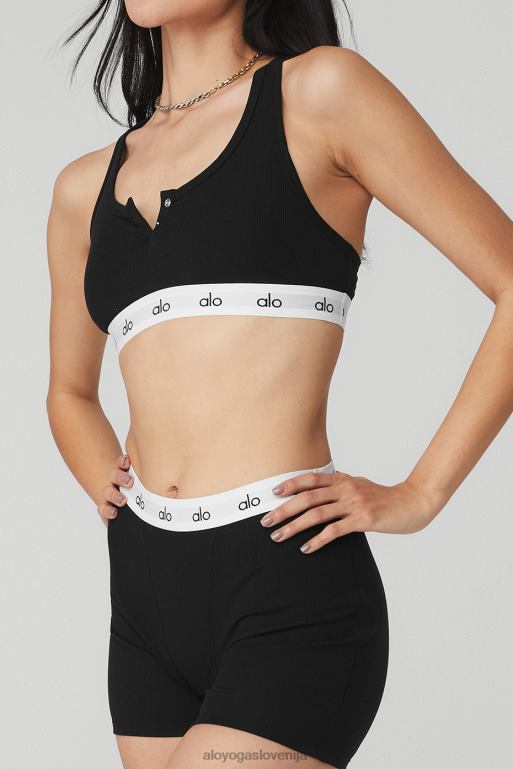 ženske icon rebrasti nedrček na pašček Alo Yoga oblačila Črna X862Z595