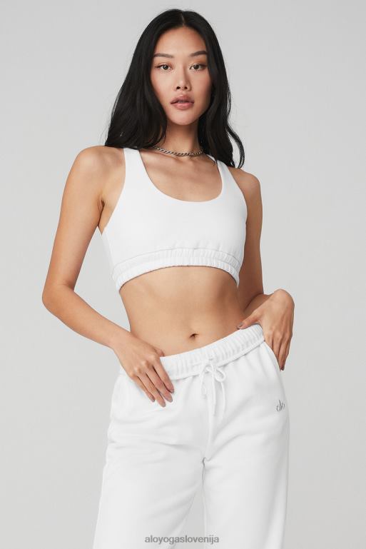 ženske modrček z dolgim ​​izrezom Alo Yoga oblačila bela X862Z606