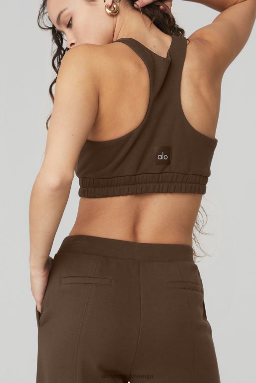 ženske modrček z dolgim ​​izrezom Alo Yoga oblačila espresso X862Z1145