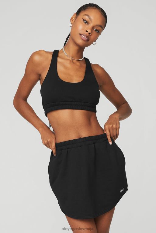 ženske modrček z dolgim ​​izrezom Alo Yoga oblačila Črna X862Z605