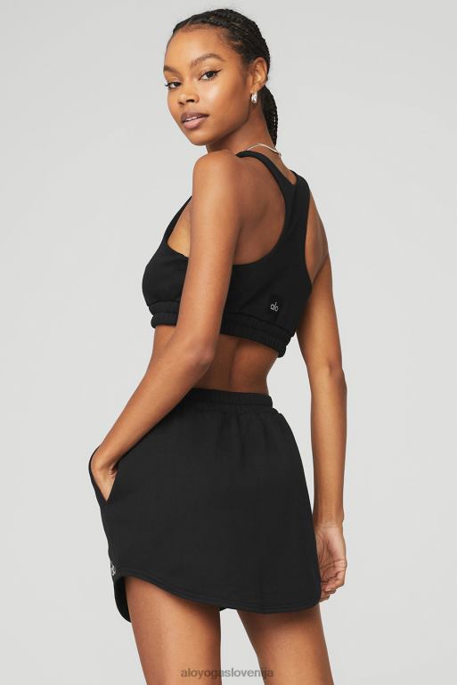 ženske modrček z dolgim ​​izrezom Alo Yoga oblačila Črna X862Z605
