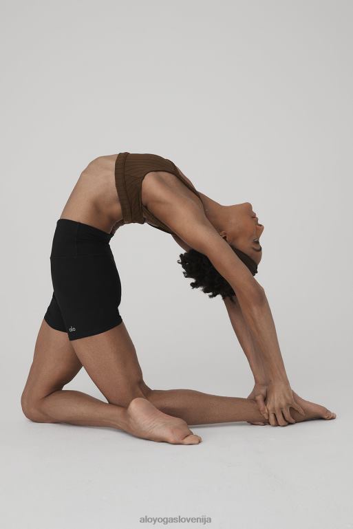 ženske očarljiv nedrček iz žakardove črte Alo Yoga oblačila espresso/črna X862Z583